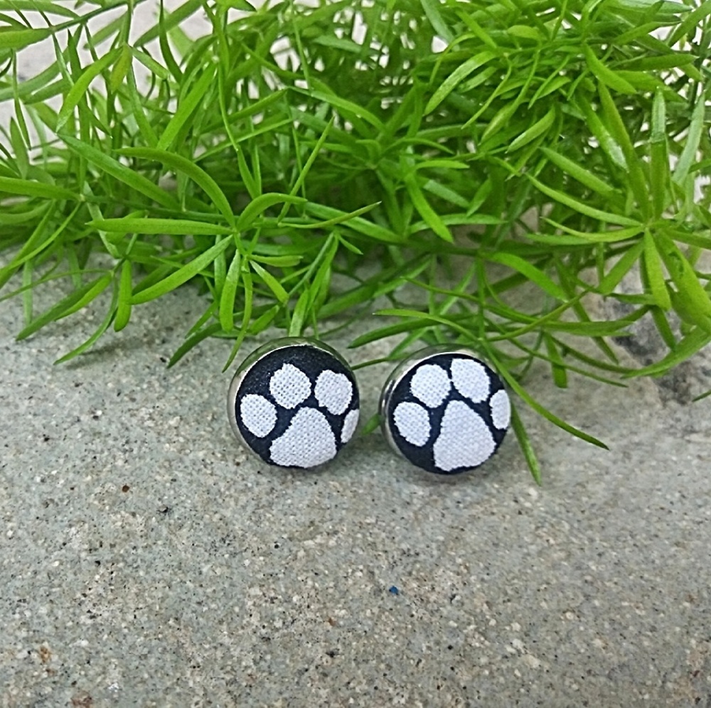 Handmade Paw Print Earrings